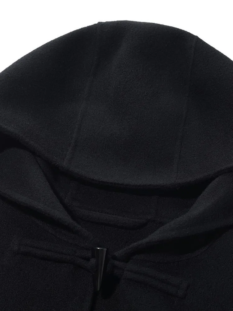 Tencel Woolen Horn Button Double Face Coat