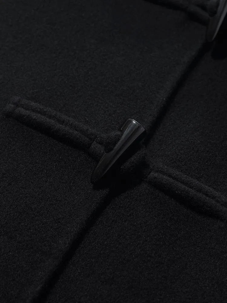 Tencel Woolen Horn Button Double Face Coat