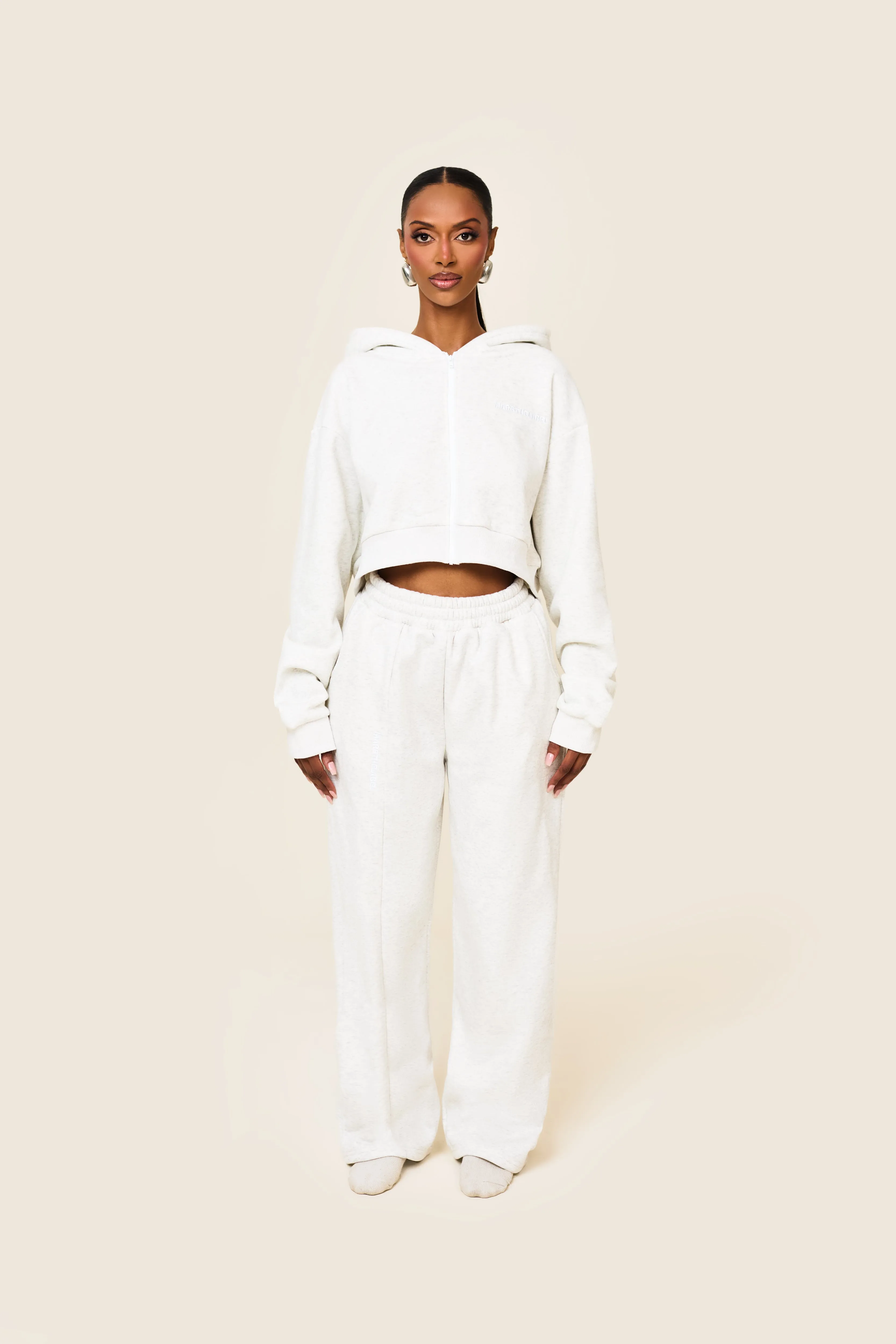 The Essentials Cropped Jacket - Marl Grey