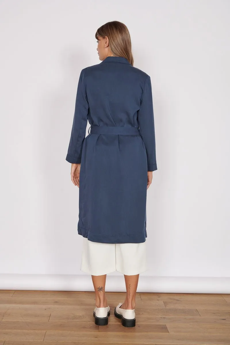 Timeless Dali Longline Lightweight Coat, Navy