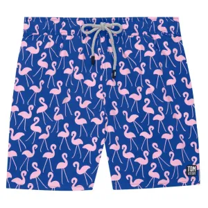 Tom & Teddy Flamingo Mens Swim Shorts FLARO - Rose/ Blue