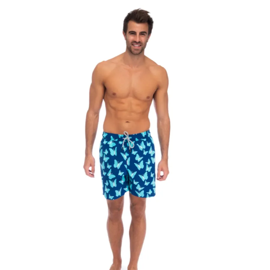 Tom & Teddy Mens Butterfly Swim Shorts BTRTR - Turquoise