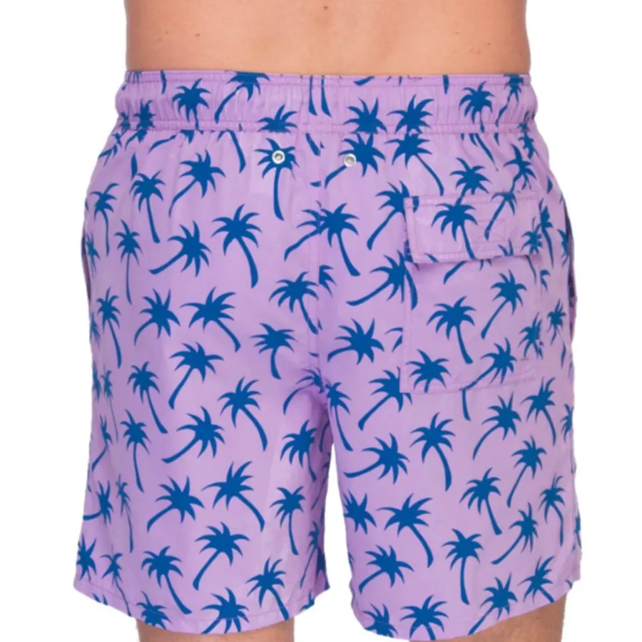 Tom & Teddy Mens Palms Swim Shorts PALLB - Lavender/Blue