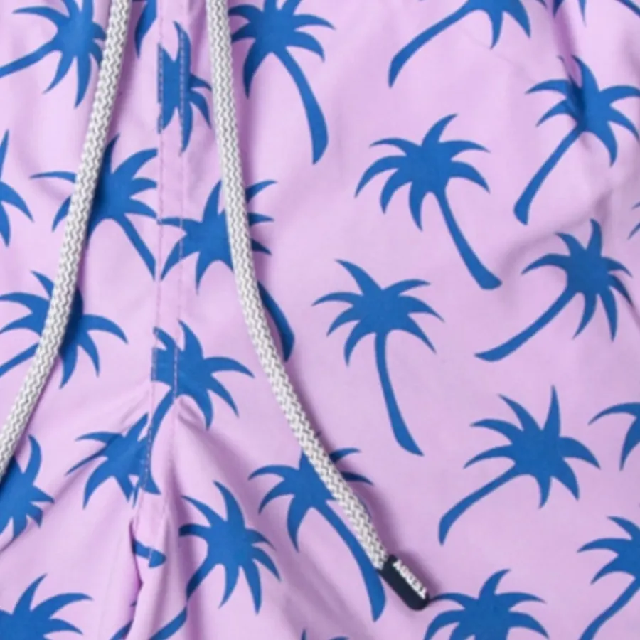 Tom & Teddy Mens Palms Swim Shorts PALLB - Lavender/Blue