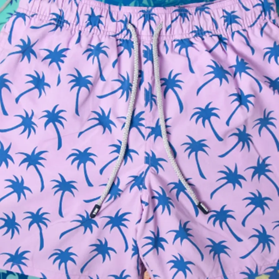 Tom & Teddy Mens Palms Swim Shorts PALLB - Lavender/Blue