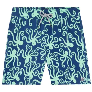 Tom & Teddy Octopus Mens Swim Shorts OCTNM - Navy/ Mint