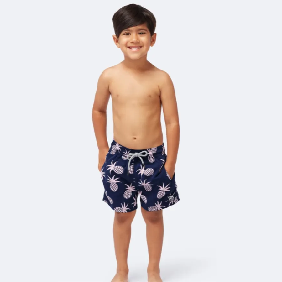 Tom & Teddy Pineapple Boys Swim Shorts PINSP-J - Shell Pink