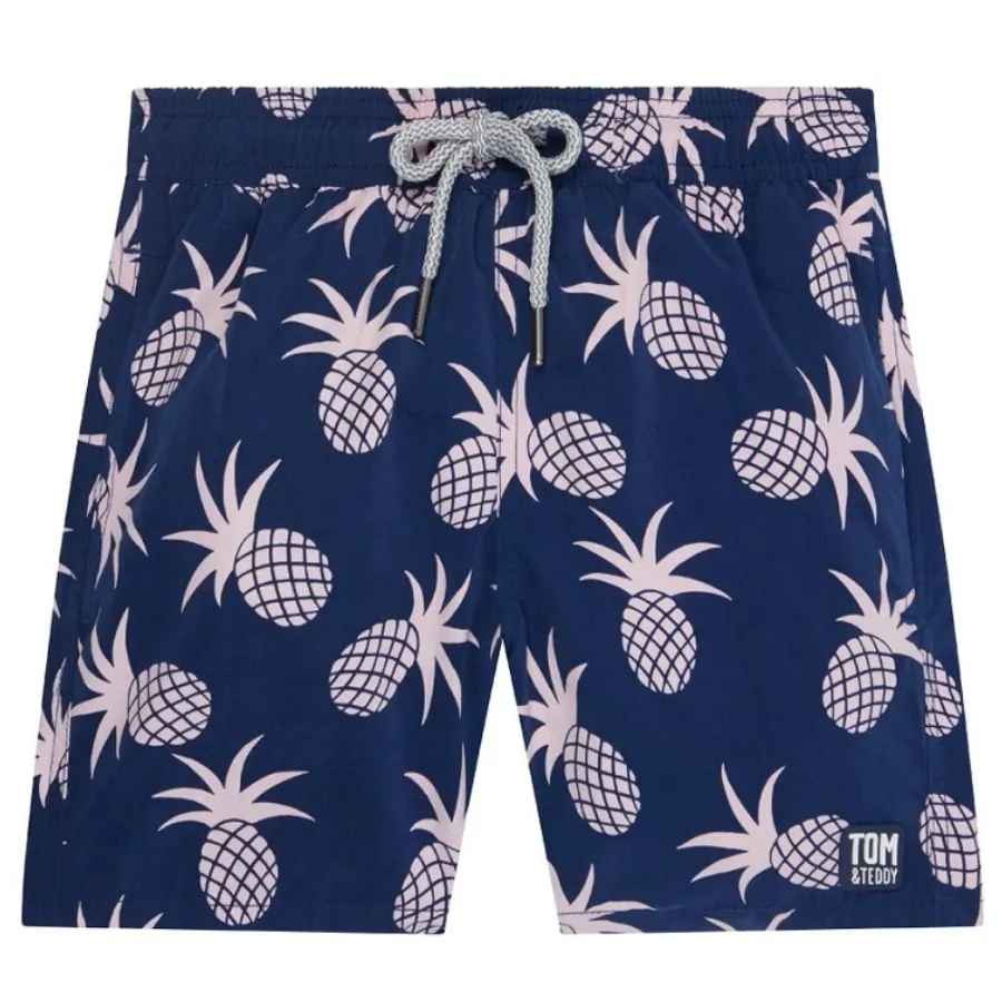 Tom & Teddy Pineapple Boys Swim Shorts PINSP-J - Shell Pink