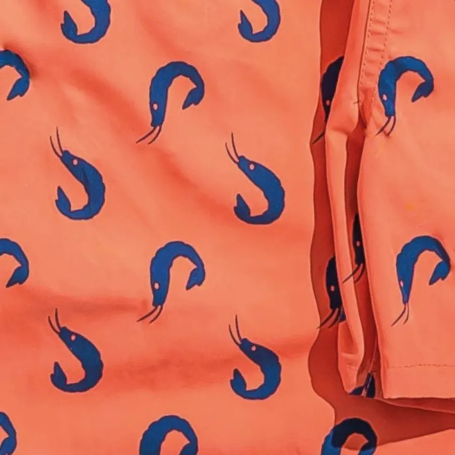 Tom & Teddy Shrimps Mens Swim Shorts SHRCB - Coral/ Blue