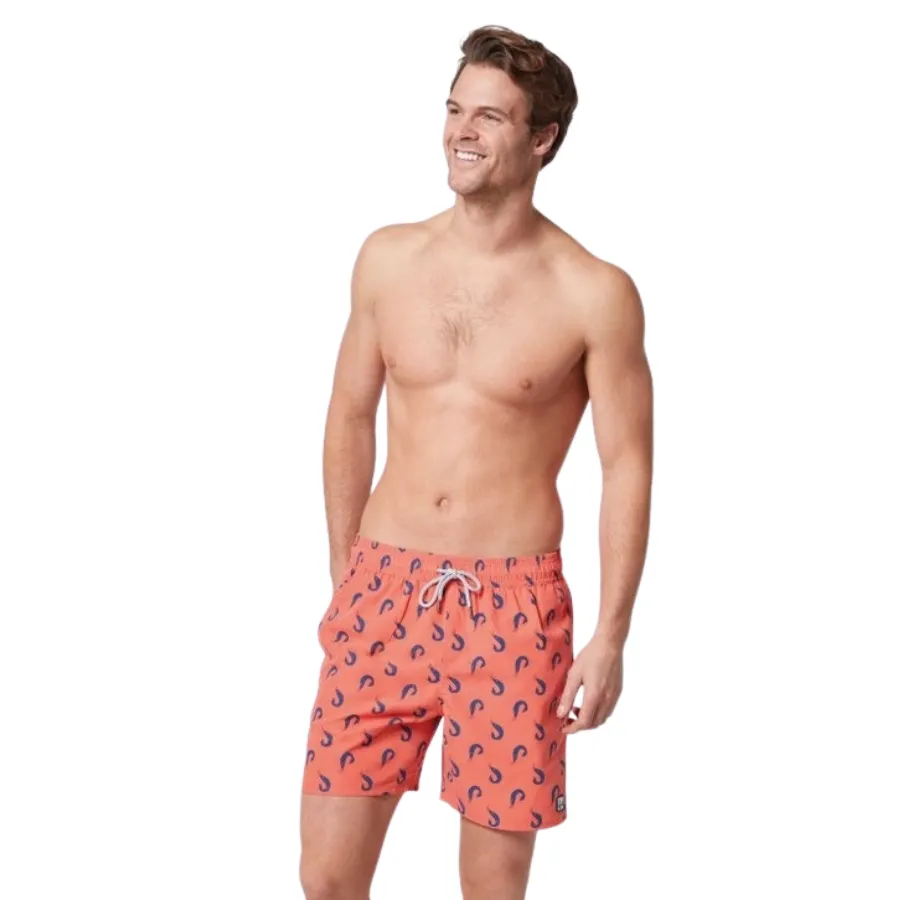 Tom & Teddy Shrimps Mens Swim Shorts SHRCB - Coral/ Blue
