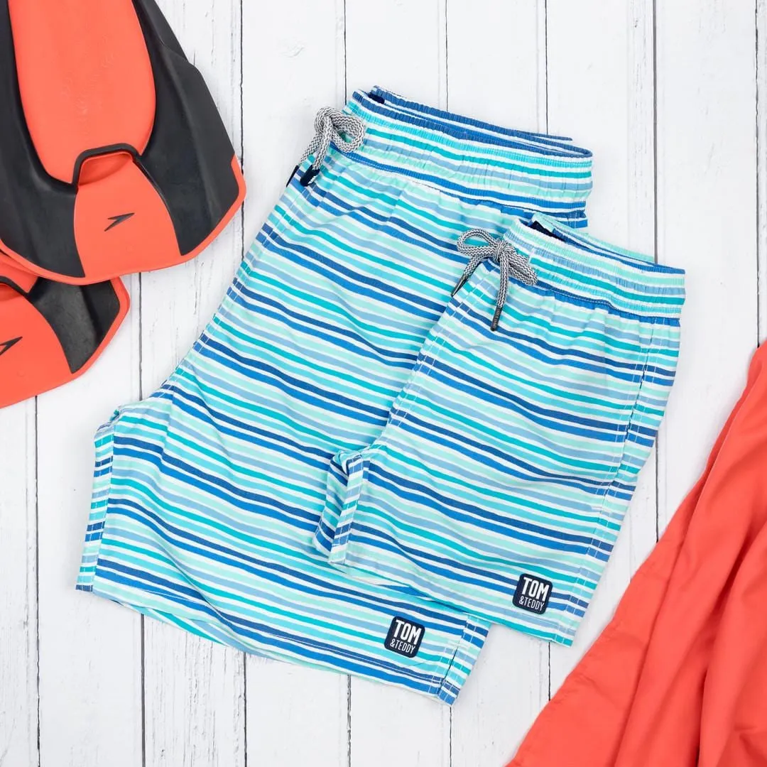 Tom & Teddy Stripe Men Swim Shorts STROC - Ocean