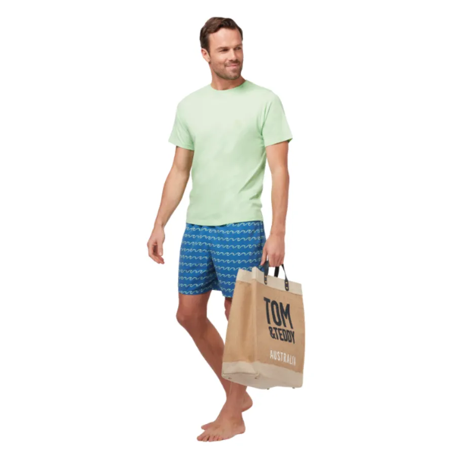 Tom & Teddy Waves Mens Swim Shorts WAVSF - Seafoam