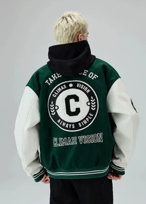 Towel Embroidered C-Emblem Baseball Jacket