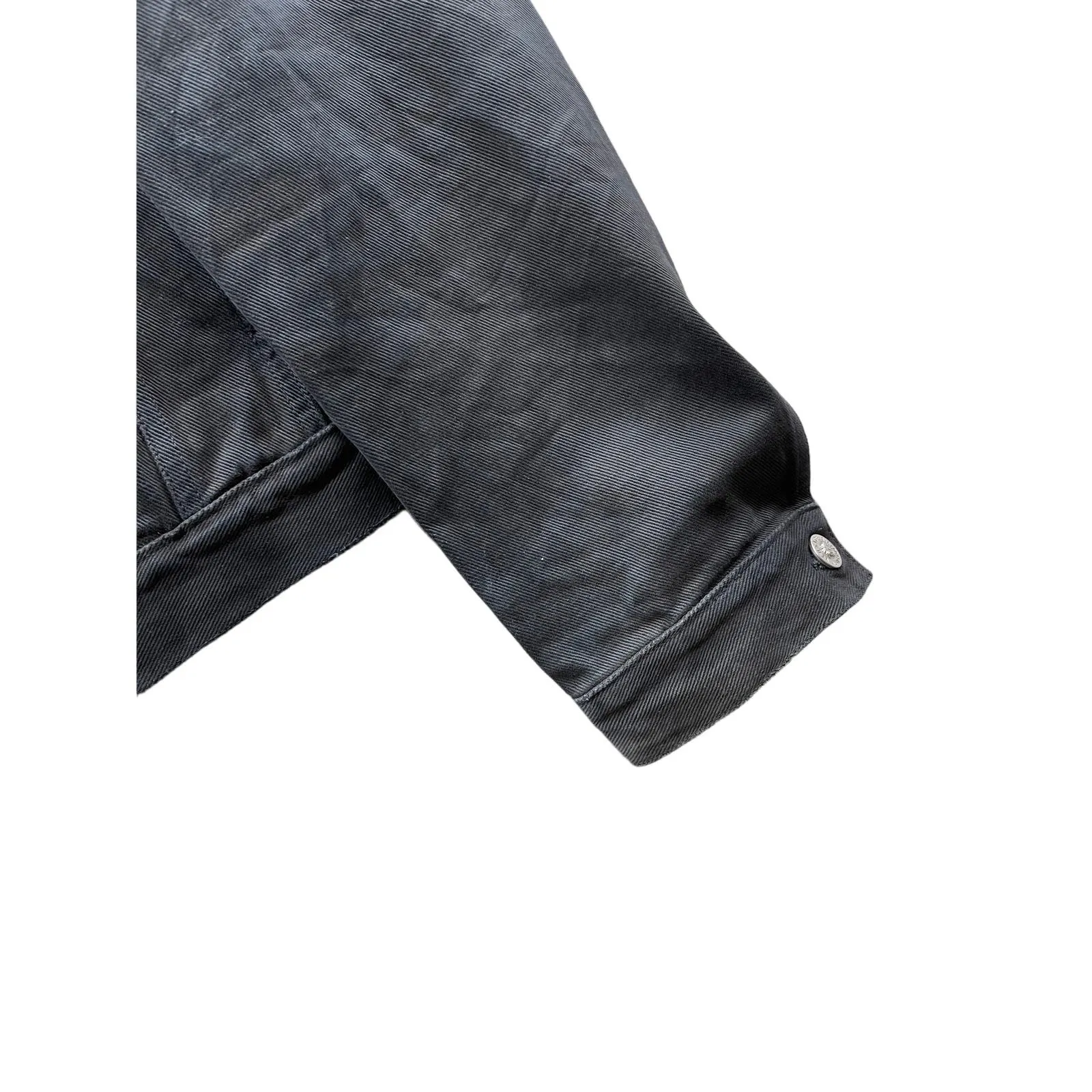 Vintage 1990's Versace Jeans Couture Distressed Black Denim Jacket