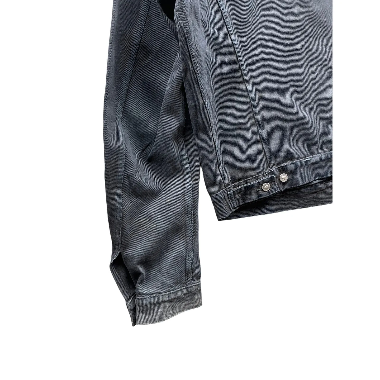 Vintage 1990's Versace Jeans Couture Distressed Black Denim Jacket
