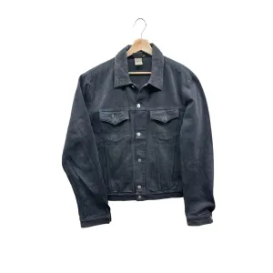 Vintage 1990's Versace Jeans Couture Distressed Black Denim Jacket