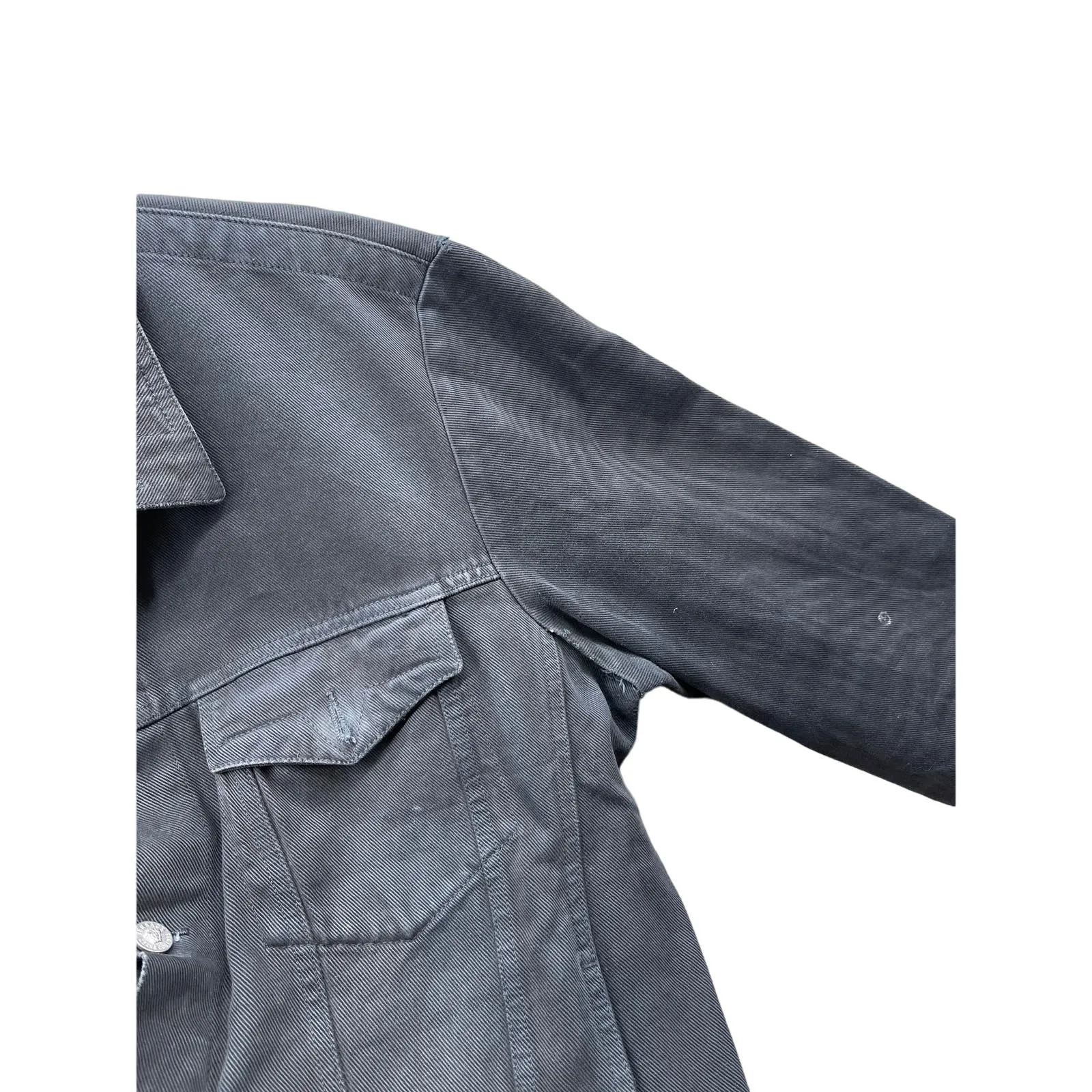 Vintage 1990's Versace Jeans Couture Distressed Black Denim Jacket