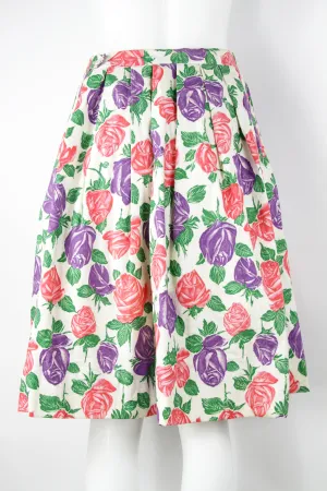 Vintage 50s Pleated floral Skirt  - M