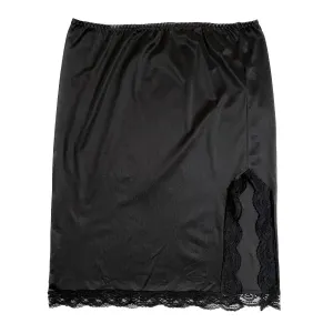 VINTAGE BLACK LACE SLIP SKIRT SIZE LARGE