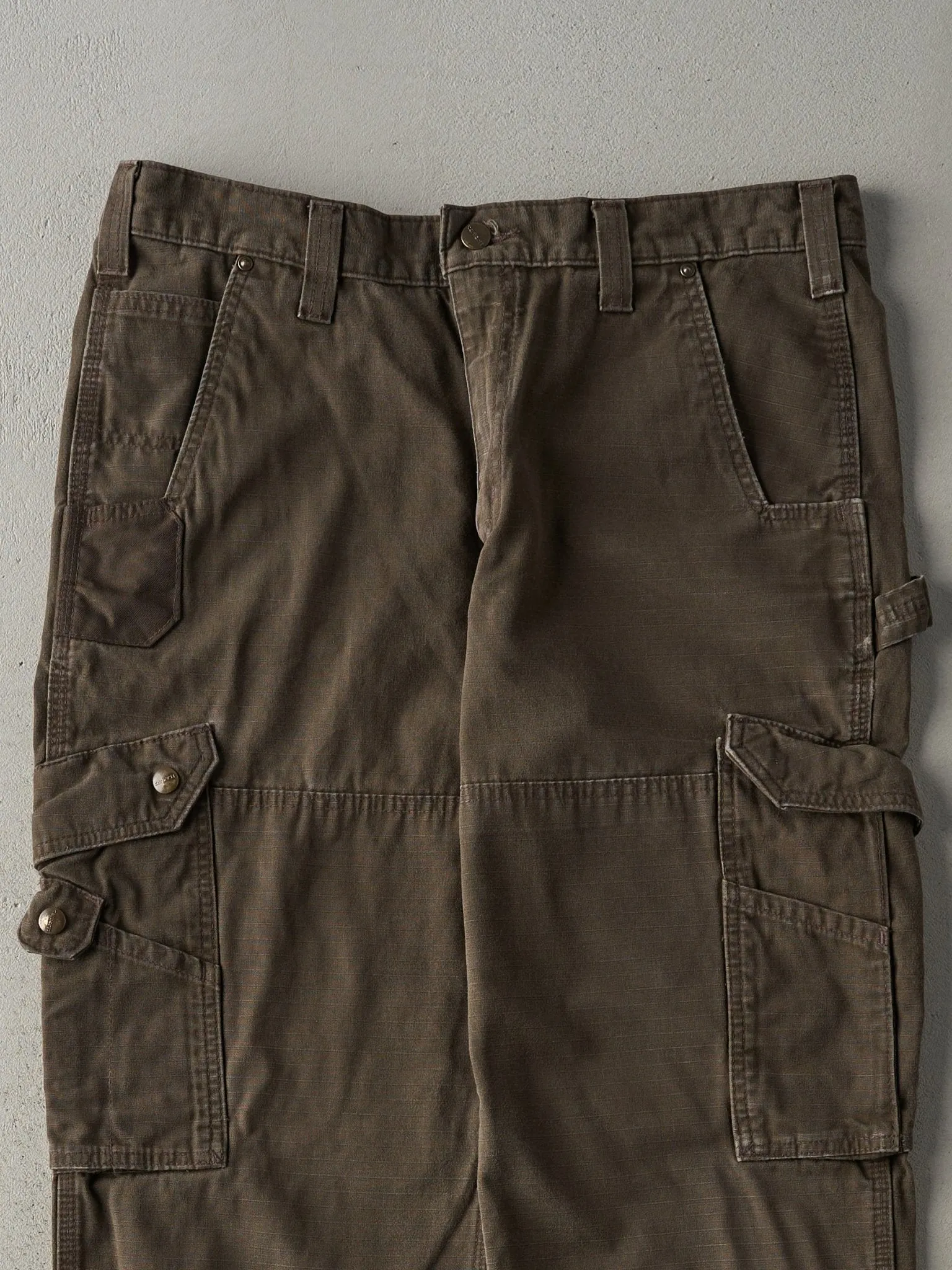 Vintage Y2K Chocolate Brown Relaxed Fit Carhartt Cargo Double Knee Carpenter Pants (34x33)
