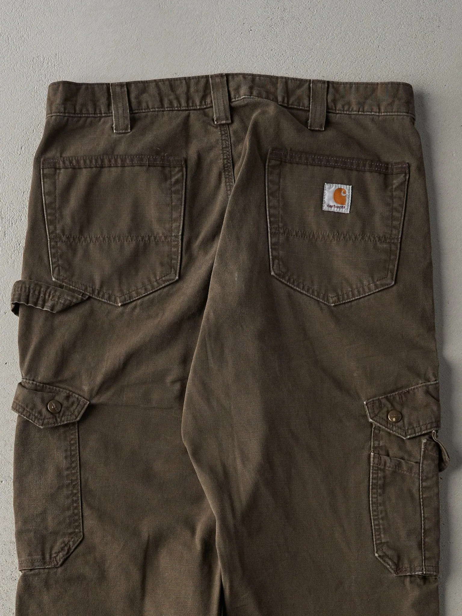 Vintage Y2K Chocolate Brown Relaxed Fit Carhartt Cargo Double Knee Carpenter Pants (34x33)