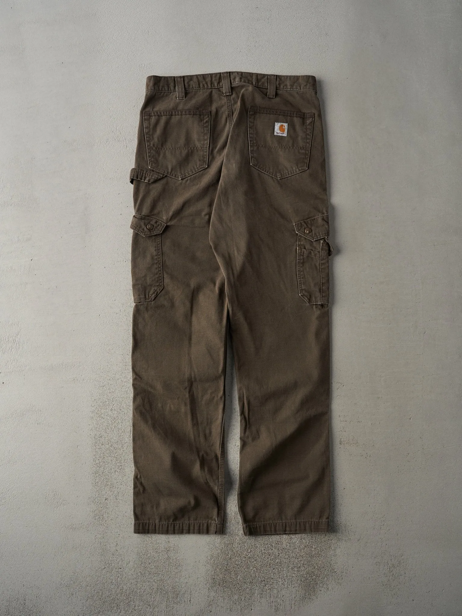Vintage Y2K Chocolate Brown Relaxed Fit Carhartt Cargo Double Knee Carpenter Pants (34x33)