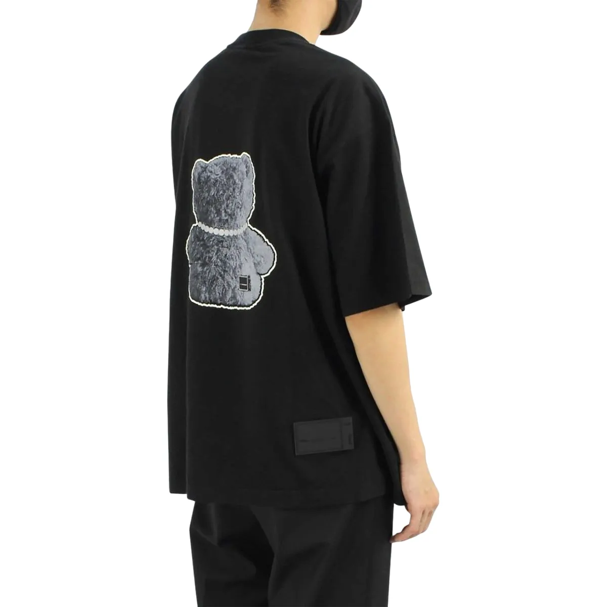 We11done Pearl Necklace Teddy T-Shirt Black