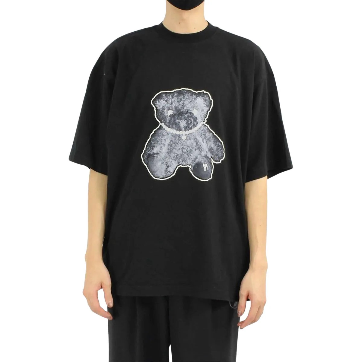 We11done Pearl Necklace Teddy T-Shirt Black