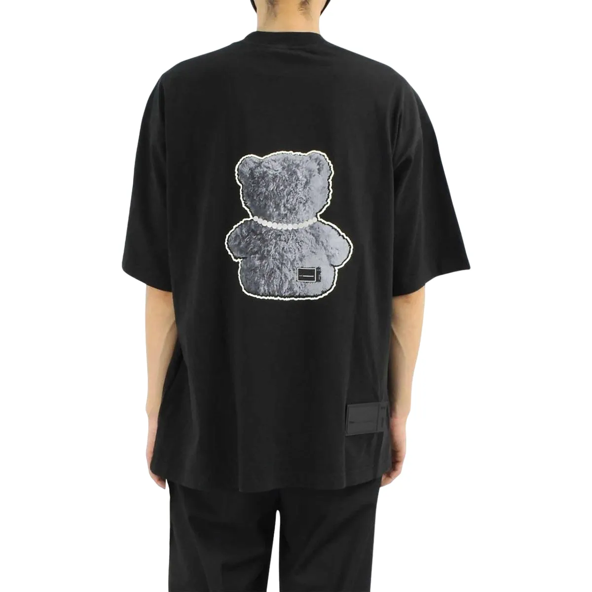 We11done Pearl Necklace Teddy T-Shirt Black