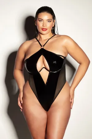 Wet Now! Plus Size Wet Look Teddy