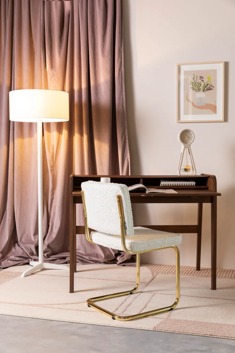 White Modern Cantilever Chairs (2) | Zuiver Teddy