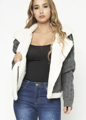 Women's Charcoal Faux Fur Lined Jacket