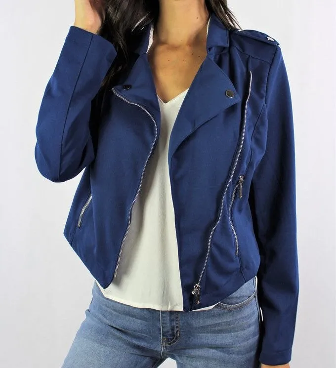 Women's Drape Front Jacket with Zipper Detail