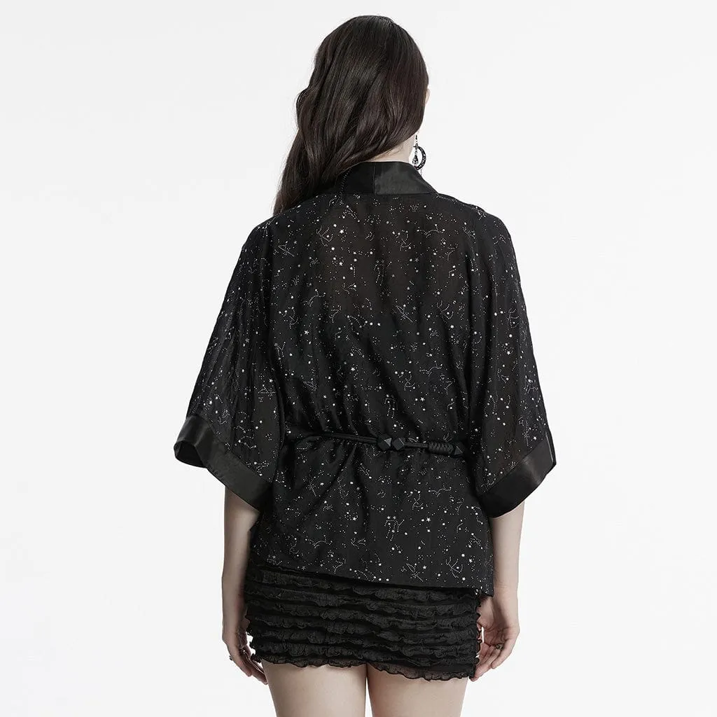 Women's Gothic Star Hollow-out Lace-up Coat