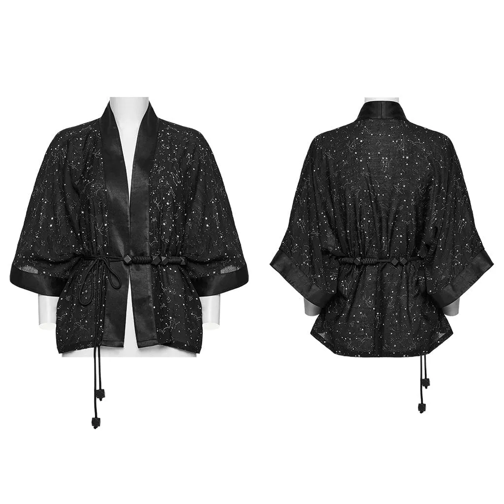 Women's Gothic Star Hollow-out Lace-up Coat