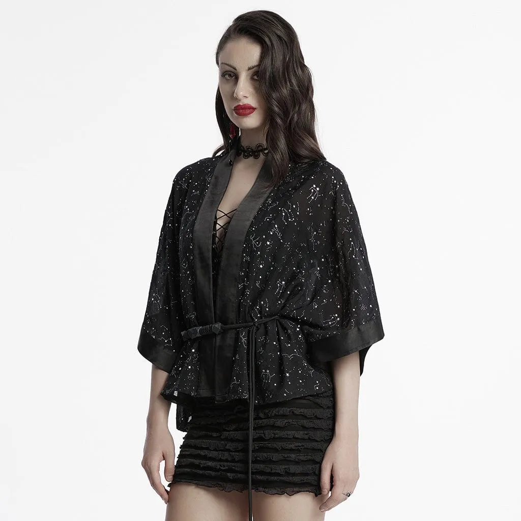 Women's Gothic Star Hollow-out Lace-up Coat